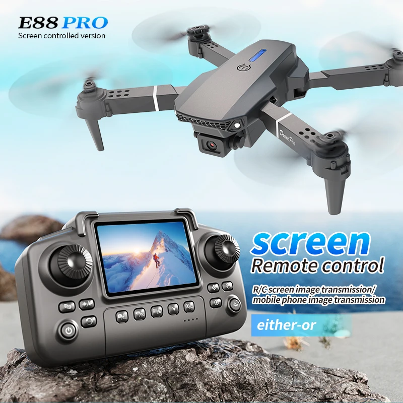Rc Drone E88 - Drone E88 PRO Profesional dengan Layar