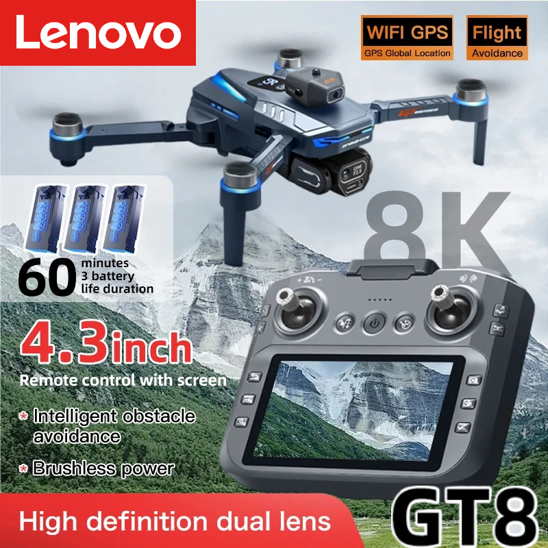 Rc Drone E88 - Drone Lenovo GT8 8K Profesional Kamera