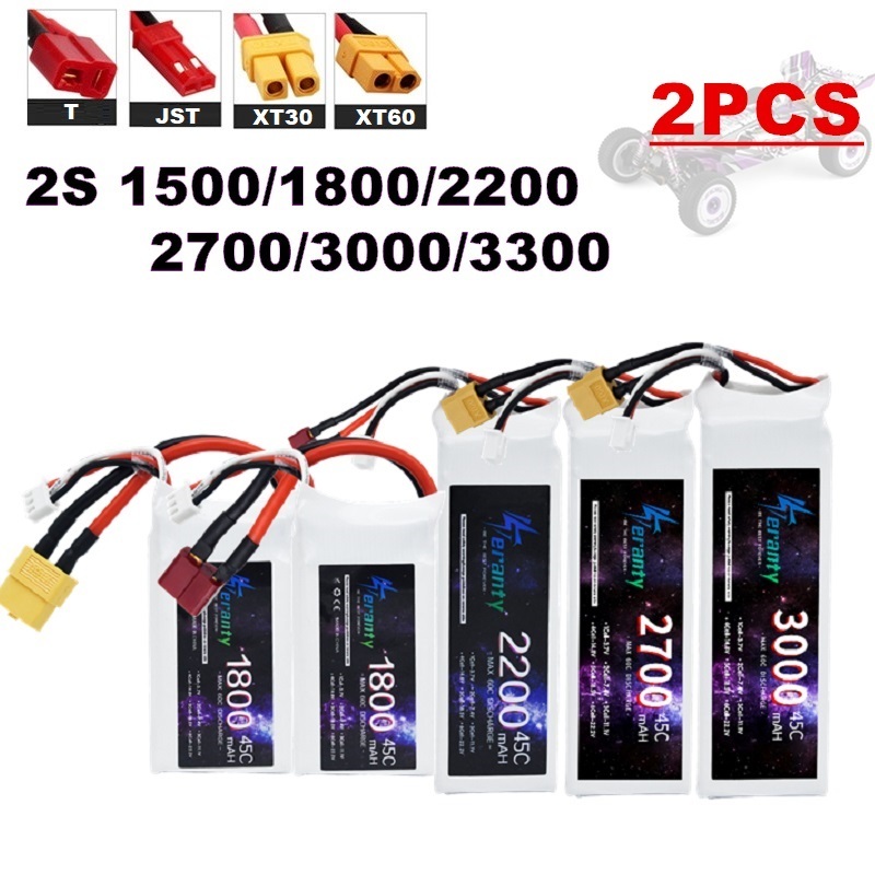 Drone Carrera Rc - 2 buah 7.4V Lipo 2S baterai