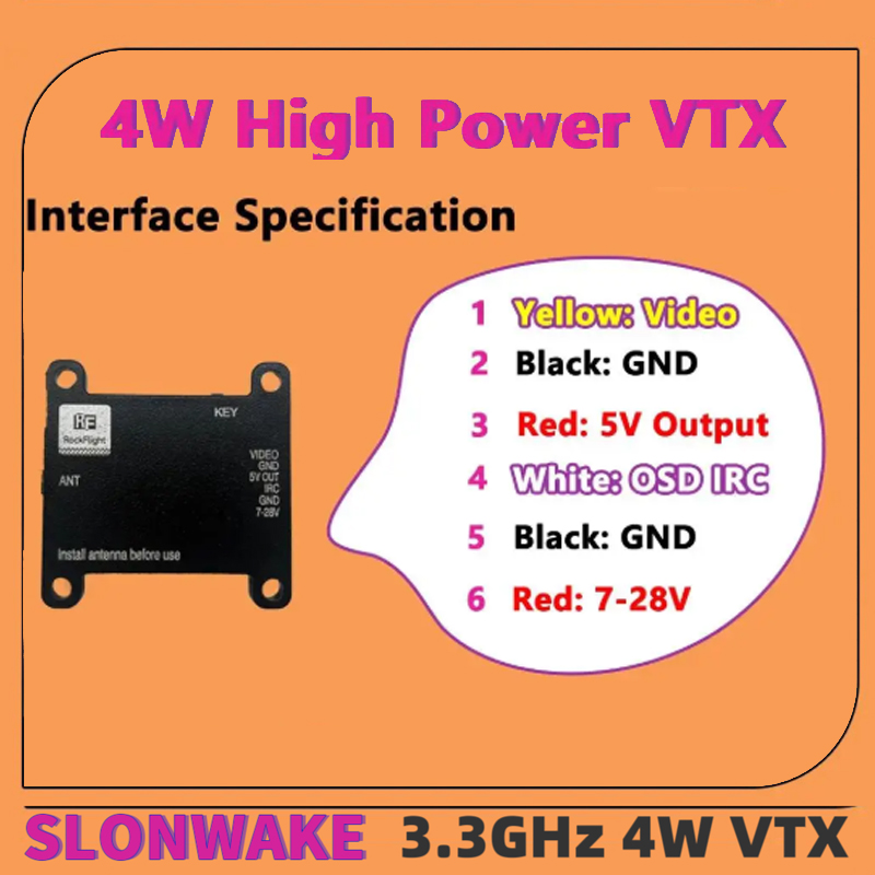 SLONWAKE FPV 3.3G 16CH 4000mW  - Fpv Antenna Receiver ulasan dan harga