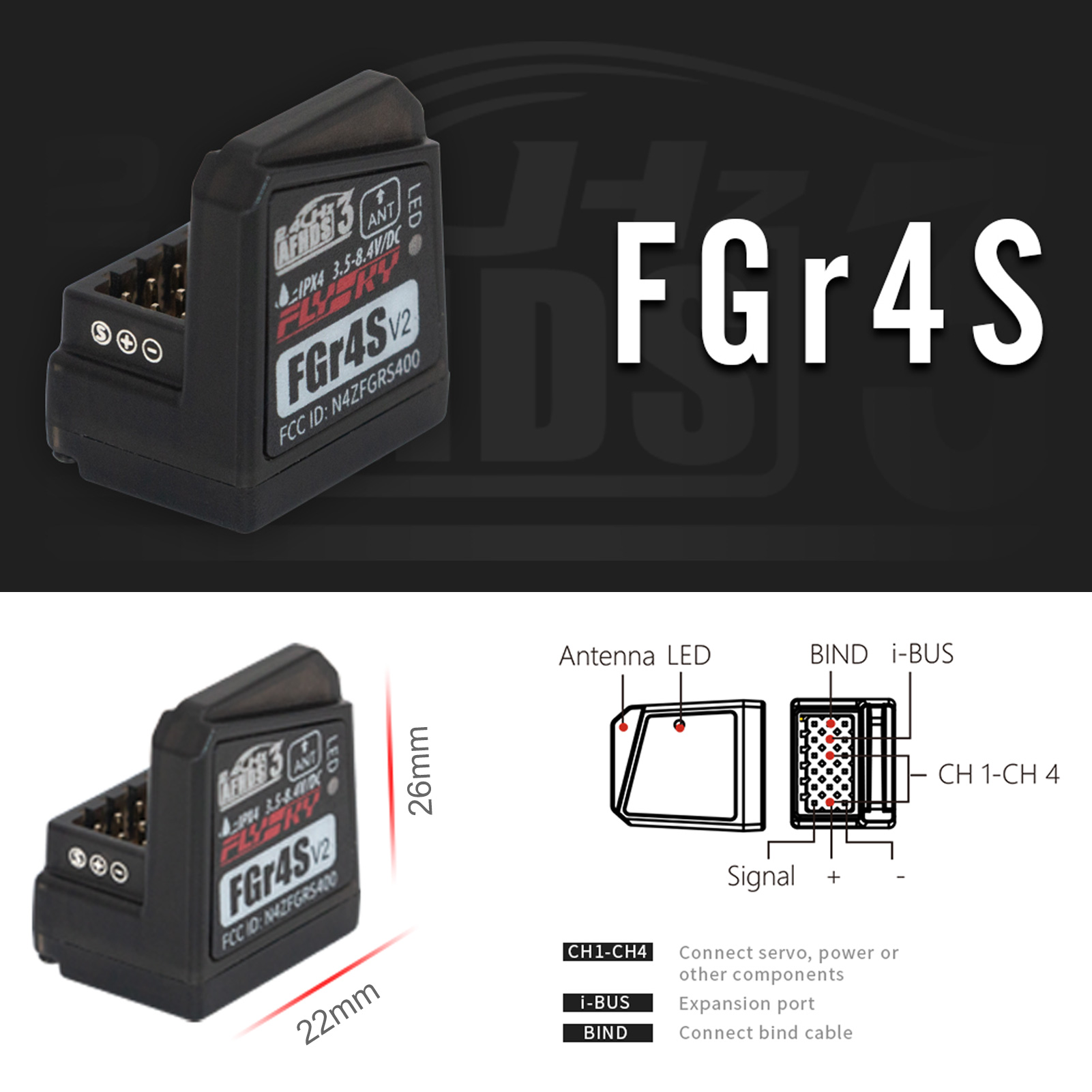 Flysky FGR4S V2 Penerima AFHDS - Joystick Rc Drone ulasan dan harga