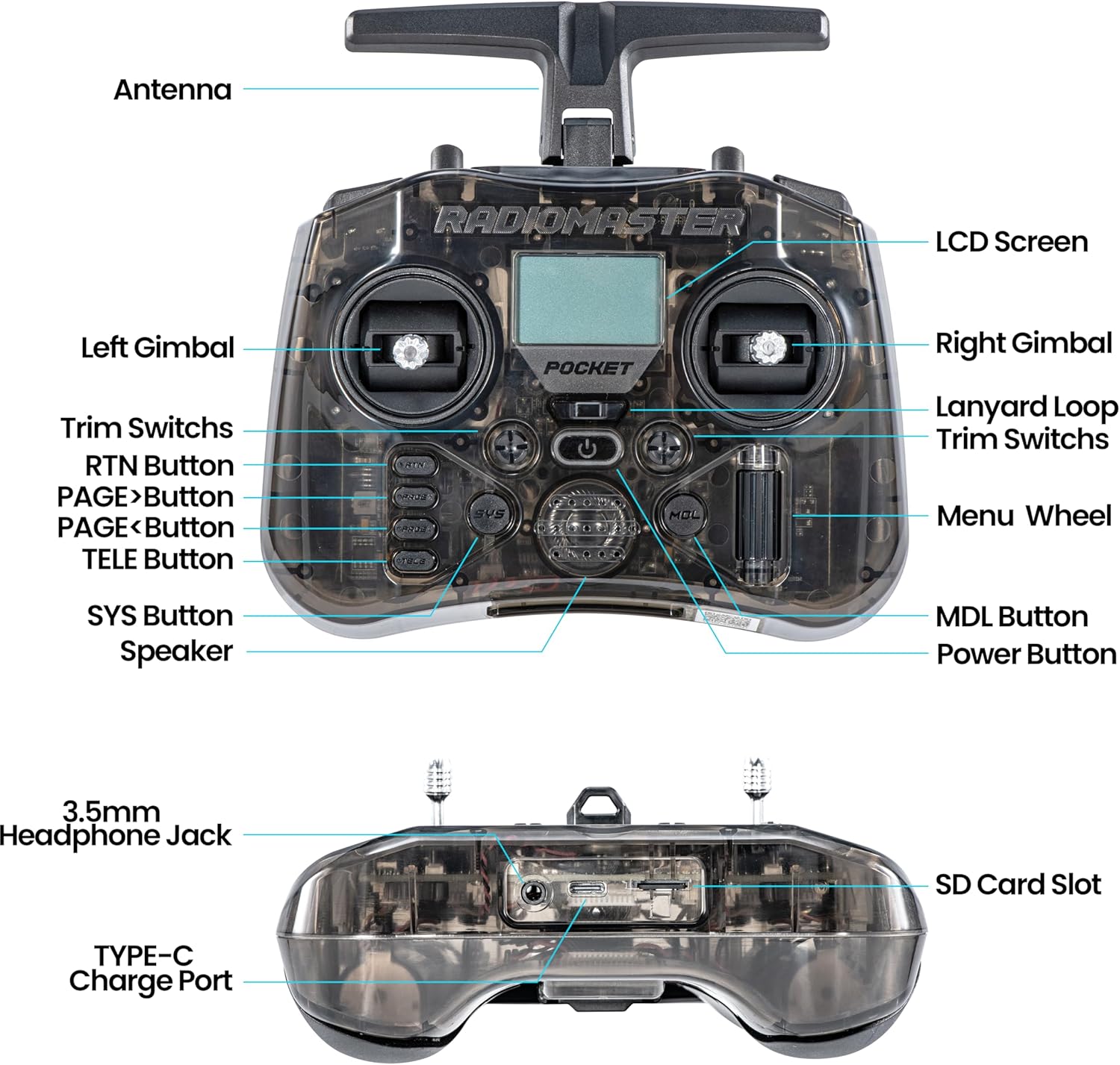 RadioMaster POCKET P16 2.4G Ra - Joystick Rc Drone ulasan dan harga