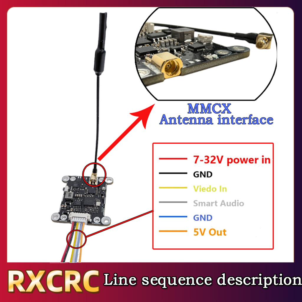 Modul RXCRC 5.8G 48CH 1.6W VTX - Drone Rc Controller ulasan dan harga