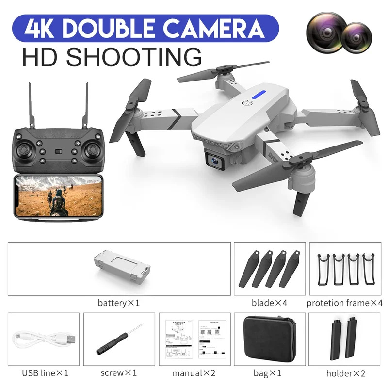 E88 Pro Drone Lipat Cerdas Men - Rc Drone E88 ulasan dan harga