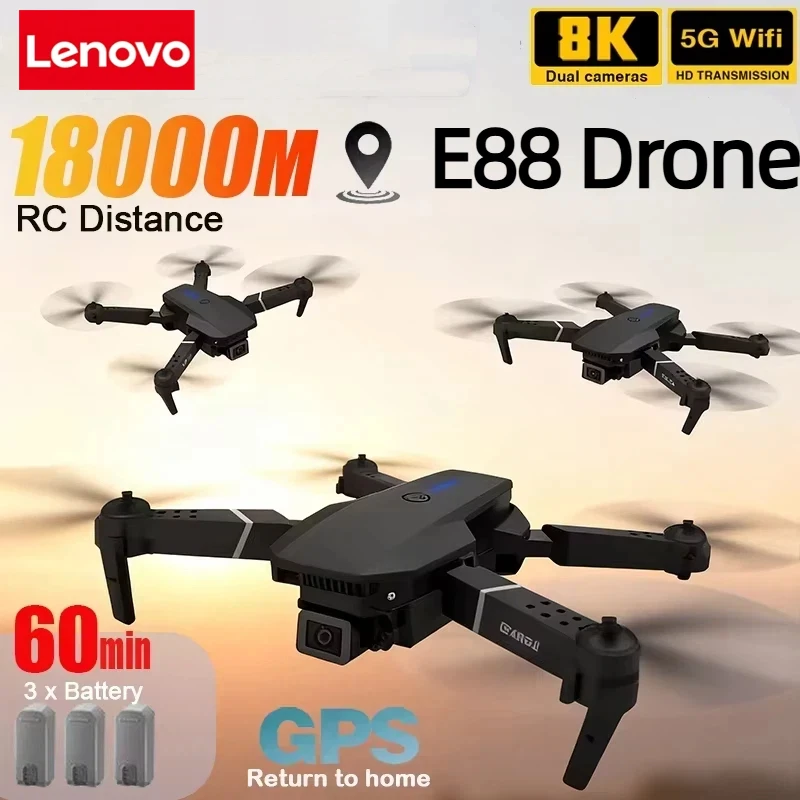 Drone Lenovo New E88 Pro WIFI  - Rc Drone E88 ulasan dan harga
